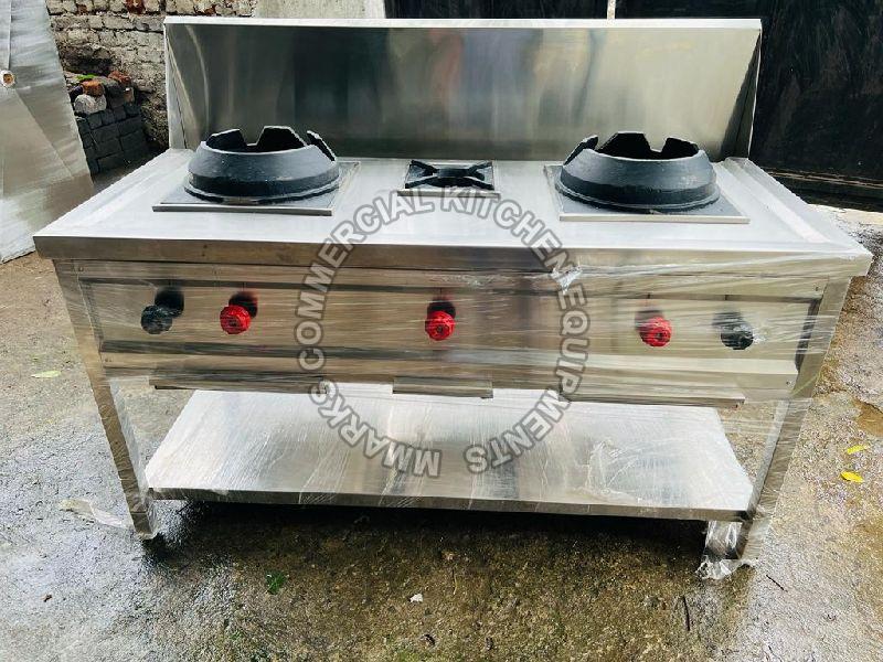 Chinese Cooking Range, for Commercial, Color : Silver