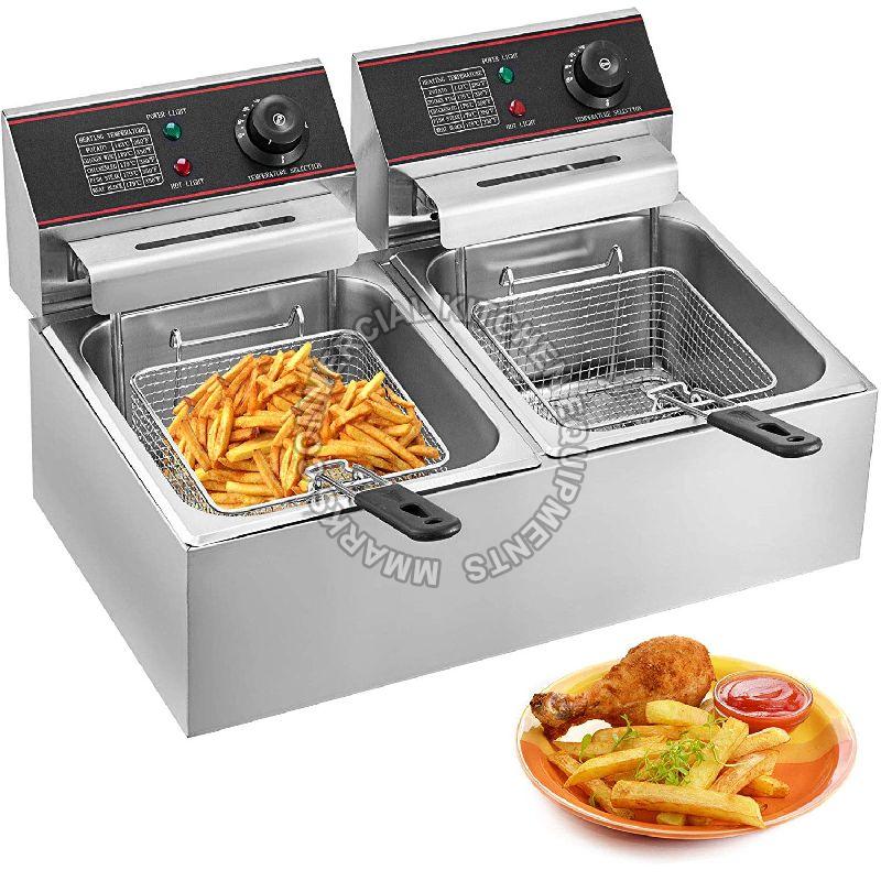 Stainless Steel Double Deep Fat Fryer, Voltage : 220v