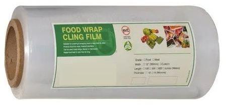 Plastic 300 Meter Cling Film, for Food Industry, Pattern : Plain
