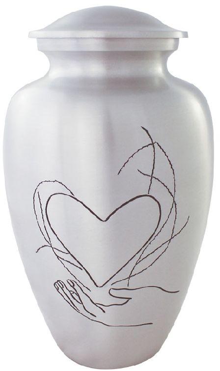 Aluminum Matte Silver Printed Cremation Urn