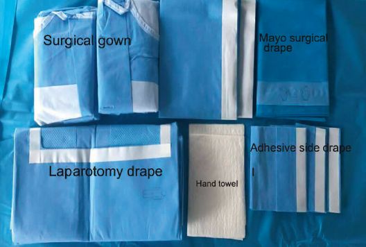 Non-Woven C- Section Drape Kit, for Hospital, Pattern : Plain