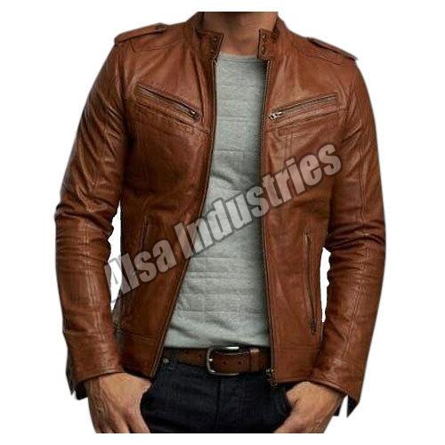 Mens Leather Jacket, Size : XL, XXL