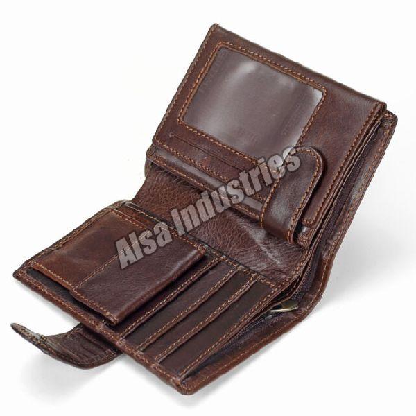Plain mens leather wallet, Technics : Machine Made
