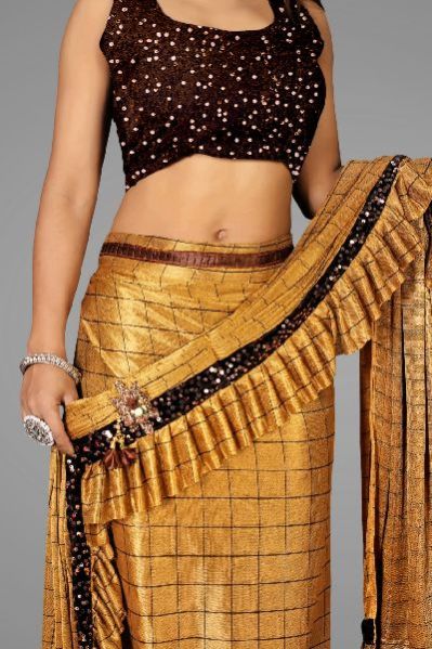 Designer Golden Saree