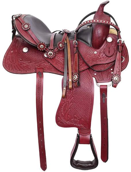 WN-19 Horse Western Saddle, Color : Black, Brown, Creamy, Dark Brown, Red