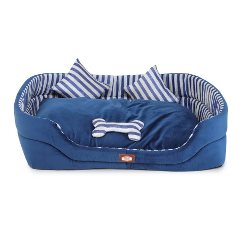 Polyester Sofa Dog Bed, Pattern Strips, Size Large Fashion N