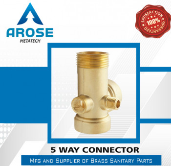 BRASS FIVE WAY CONNECTOR