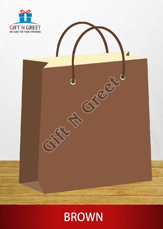 Printed Brown Plain Paper Bags, Size : 12.5x16.5x4.5 Inch