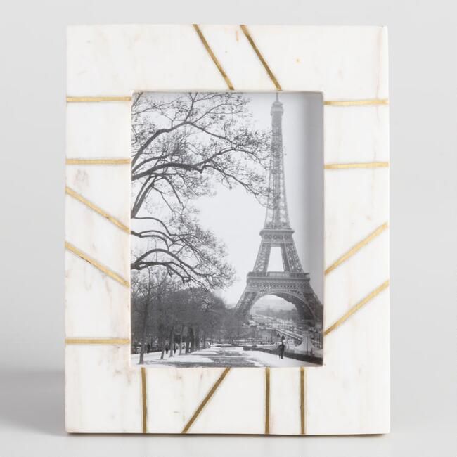 White Marble Frame with Brass Inlay, for Hotel, Kitchen, Office, Restaurant, Shape : Square