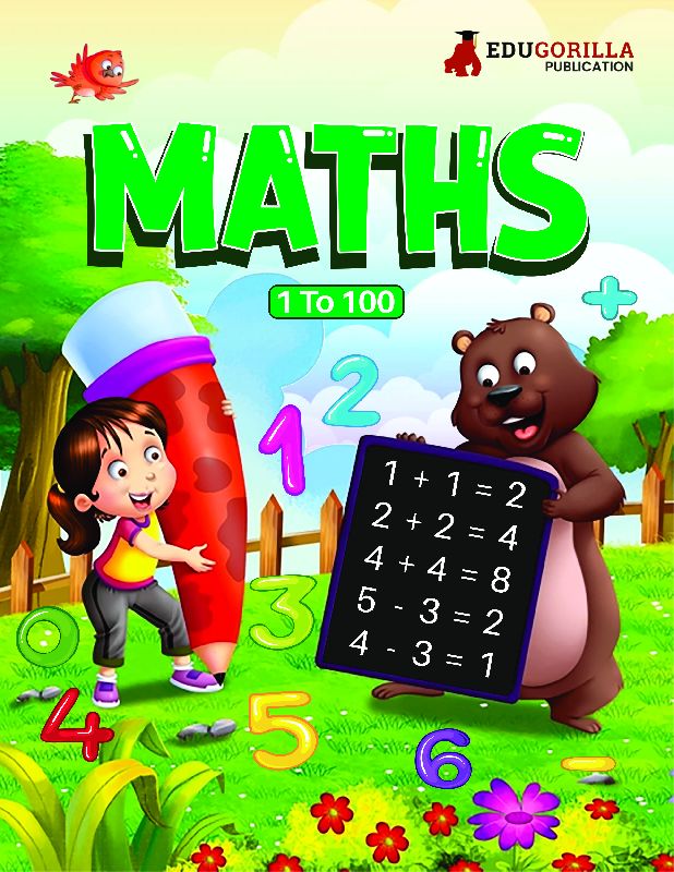 Pre-primary maths 1-100 kids book, Size : 8.5