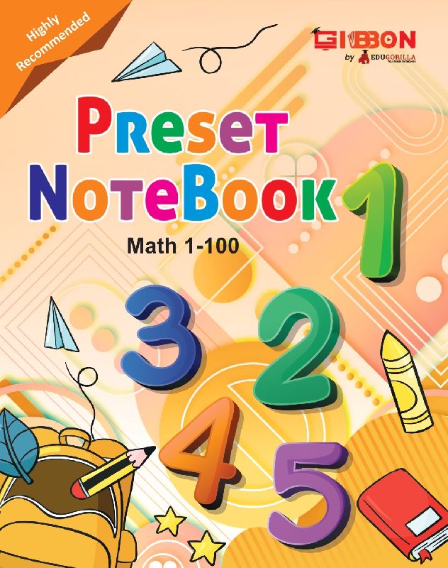 Preset Notebook Maths ( 1-100 ) Number Writing Book for Kids