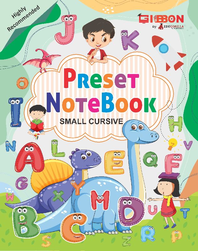 Preset Notebook Small Cursive : English Alphabet a to z Writing Book for Kids