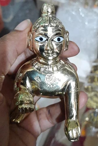 5 Inch Brass Laddu Gopal Statue For Worship Temple Pattern Plain At Rs 500 In Mathura 3855