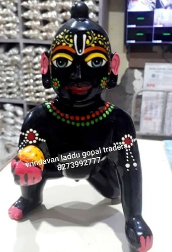 Black Brass Laddu Gopal Statue