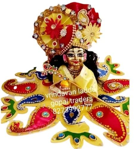 Glossy Brass Laddu Gopal Statue, for Temple, Office, Home, Pattern : Carved
