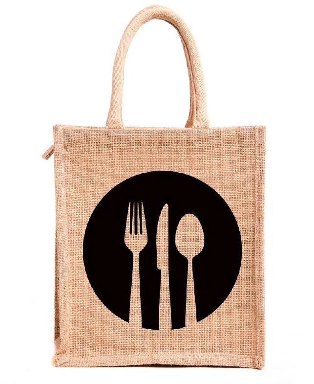 Jute Lunch Bag, for Good Quality, Easily Washable, Closure Type : Zip