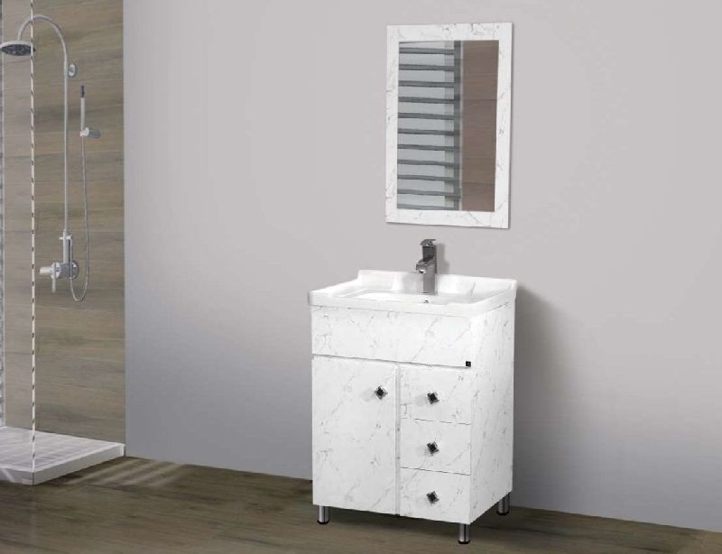 Rectangular Polished HDHMR With PU Paint A-244 Iceberg Bathroom Vanity, for Home, Hotel, Style : Modern