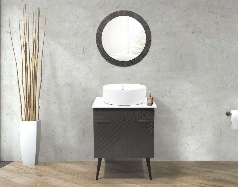 HDHMR With PU Paint Polished Plain Basalt Bathroom Vanity, Style : Modern