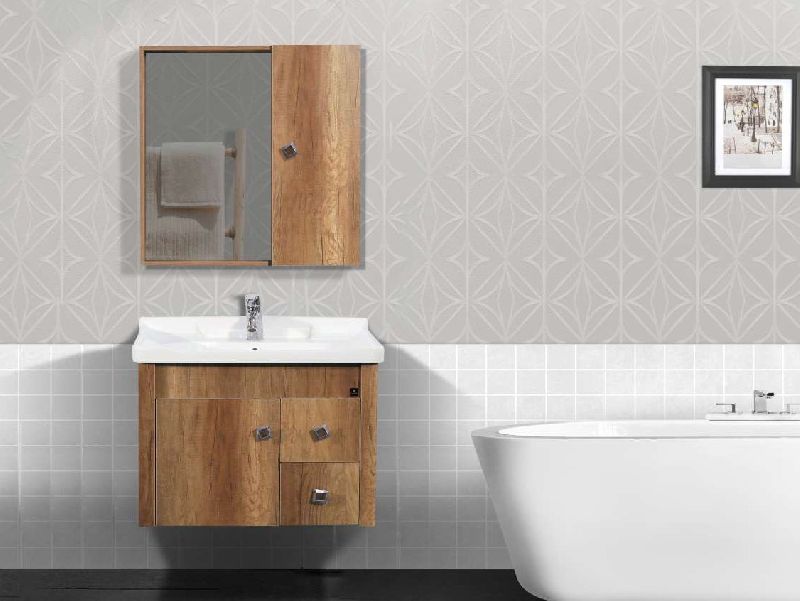 Rectangular Polished HDHMR Prelam Cassava Bathroom Vanity, for Home, Hotel, Style : Modern