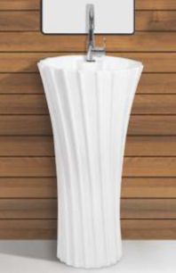 Rectangular Lyre One Piece Wash Basin, for Home, Hotel, Office, Size : 440x440x860 mm