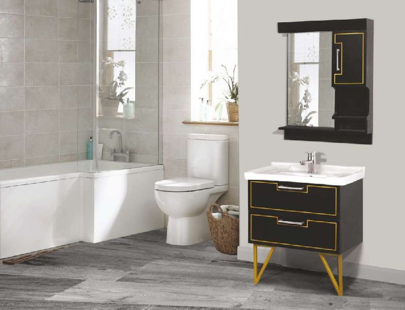 Rectangular Polished HDHMR With PU Paint A-281 Panthar Bathroom Vanity, for Home, Hotel, Style : Modern