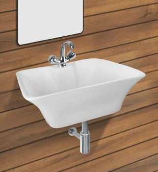 Rectangular Primo Wall Mounted Wash Basin, Color : White