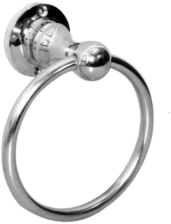 Round Polished Stainless Steel Towel Ring, Color : Silver