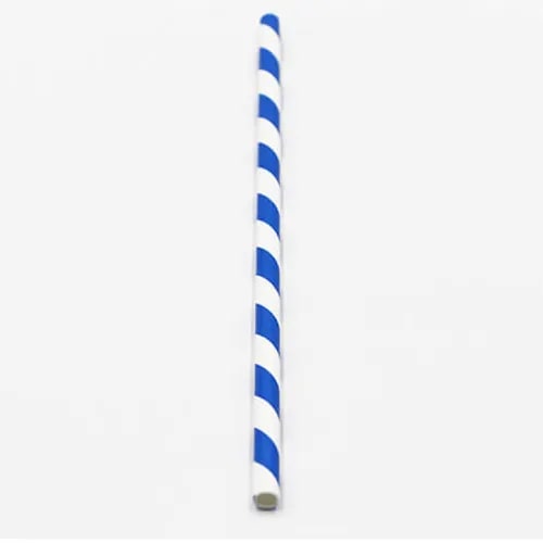 Spiral Paper Drinking Straws, Color : Blue, White