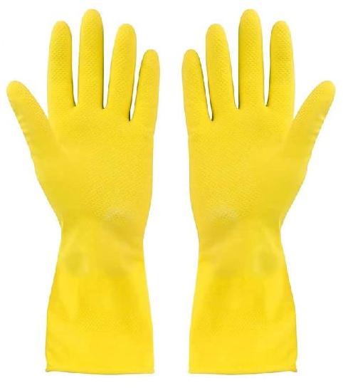 Shivonic Polished Silicone Rubber Gloves, Color : Yellow