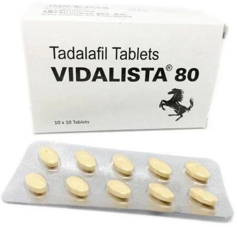 80mg Vidalista Yellow Tablet, for Hospital, Clinic, Purity : 99.9%