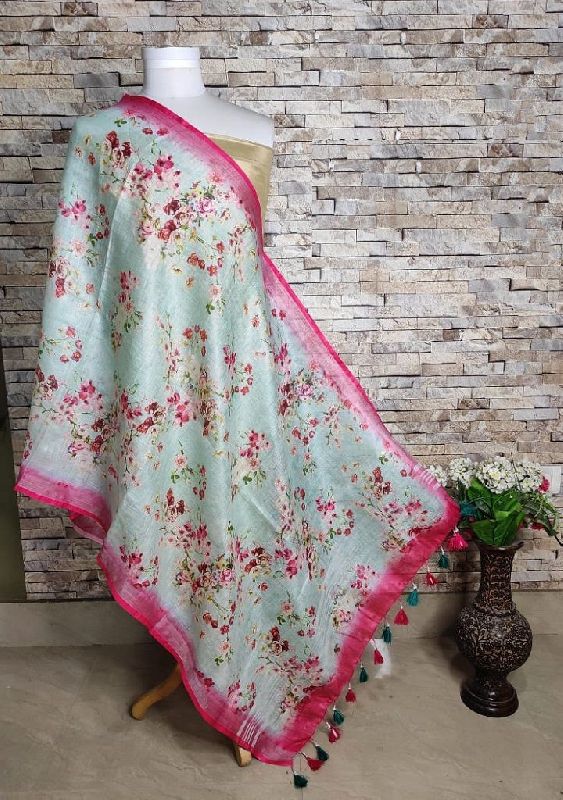 Printed Linen Silk Dupatta, Feature : Anti-Wrinkle, Easily Washable, Shrink Resistance