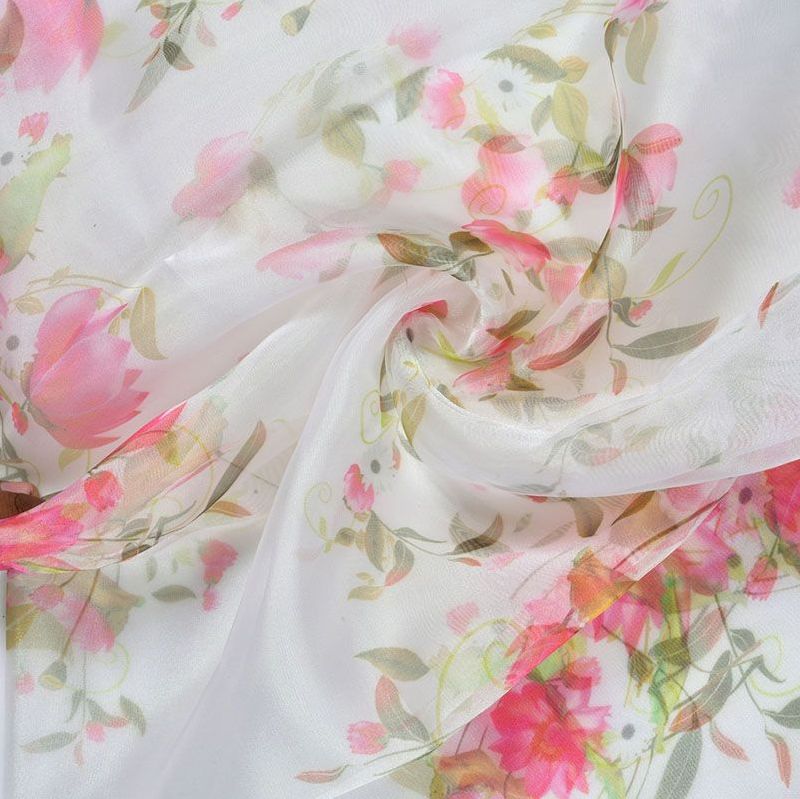 Organza Silk Printed Fabric, Fabric Weight : 100-180g/sqm