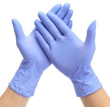 Black latex examination gloves