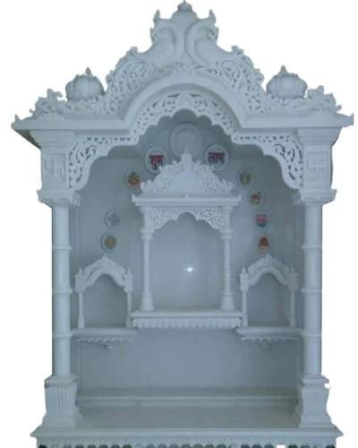 Polished Carved 44 Inch Marble Temple, Color : White