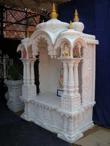 Polished Carved makrana marble temple, Feature : Attractive Design