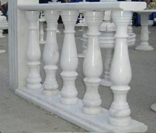 Polished Marble Railing Pillar, Feature : Attractive Pattern, Rust Proof