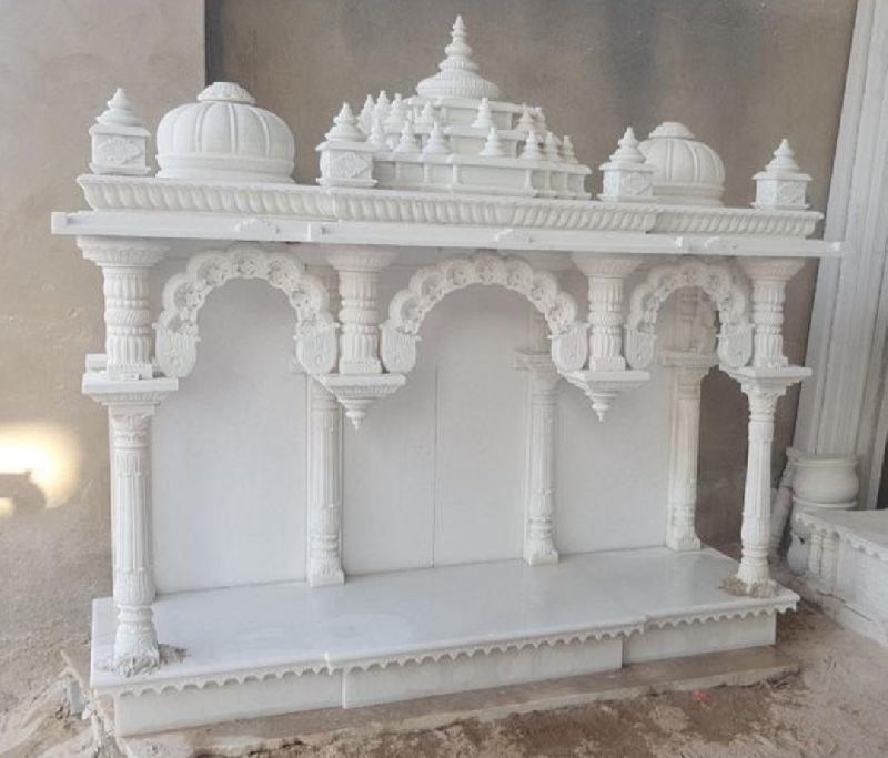Polished white marble temple, Size : Multisize
