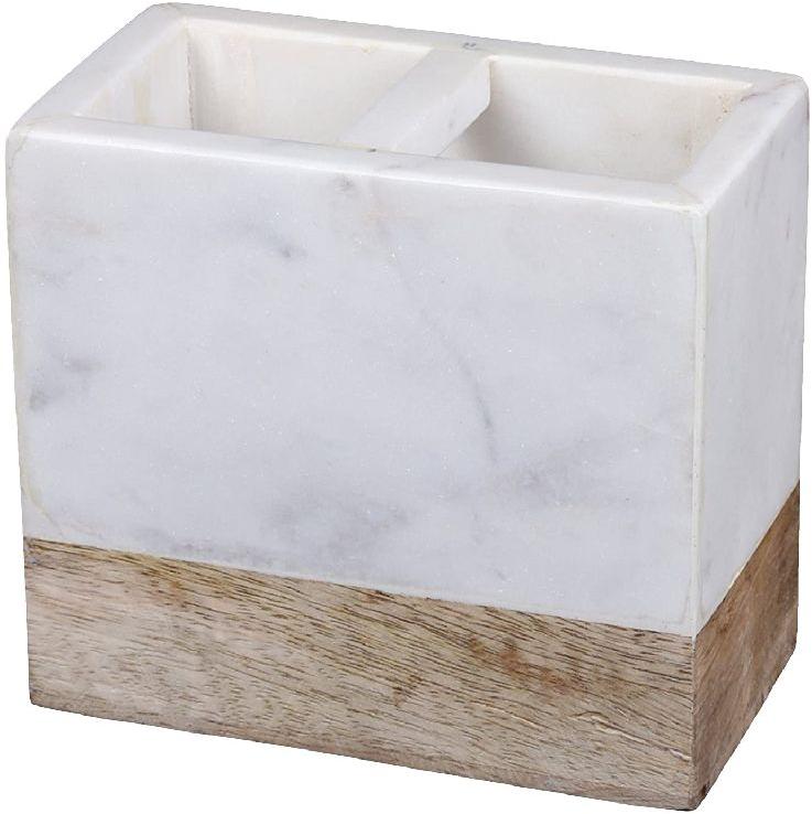 Wooden & Marble Toothbrush Holder, Size : Standard