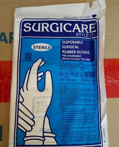 Latex Surgical Gloves, for Hospital, Clinical, Size : M