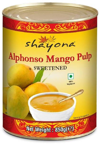 Shayona Sweetened Alphonso Mango Pulp, Shelf Life : 2 Years