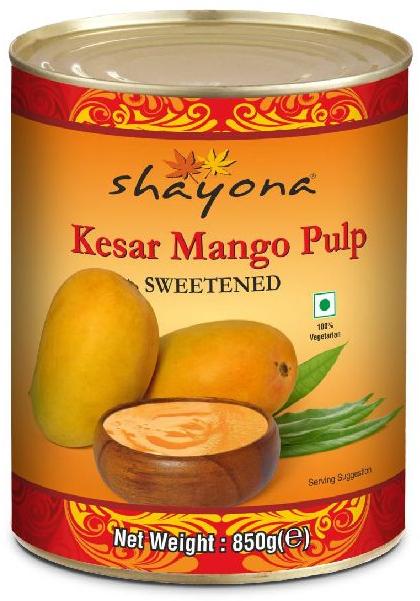 Shayona Sweetened Kesar Mango Pulp, Shelf Life : 2 Years