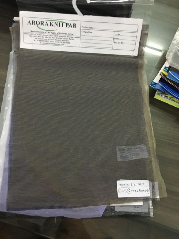 Plain Polyester Fabric, Color : Smoke Grey