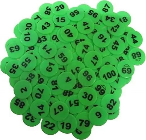 Polished Numerical Plastic Tokens, Size : Standard