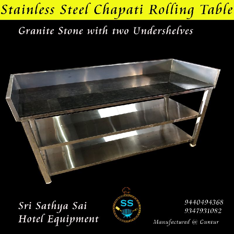 Stainless Steel Chapati Rolling Table, for Restaurant, Hotel, Color : Silver
