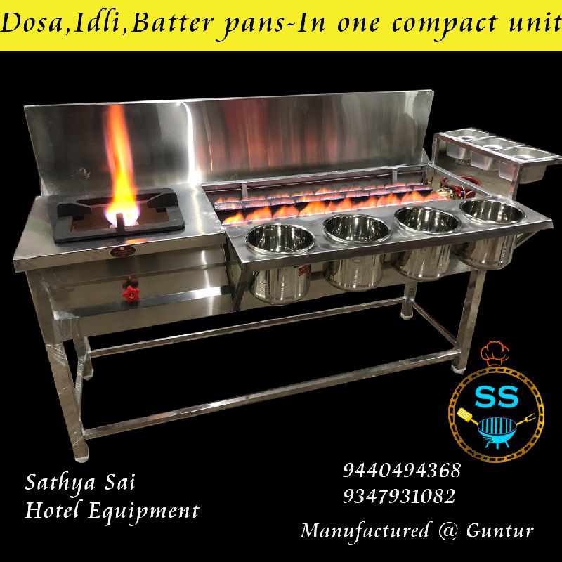 Rectangle Polished Stainless Steel Dosa Range, for Kitchen, Size : Standard