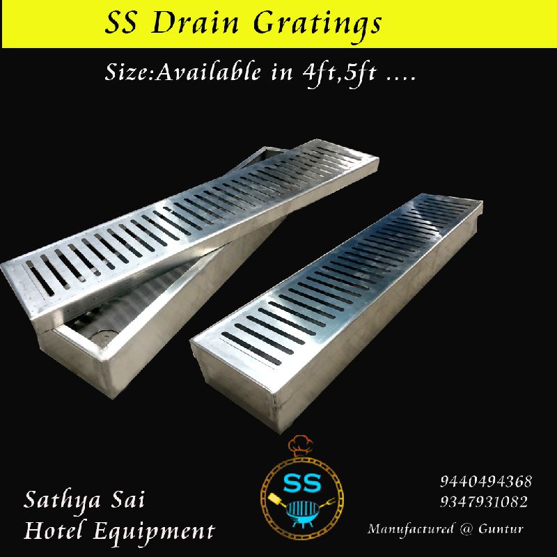 Rectangular Polished Stainless Steel Drain Gratings, Color : Grey