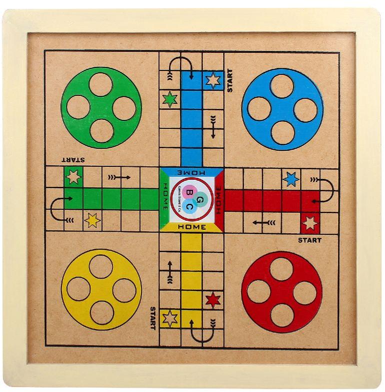 Wooden Ludo Board Game, Color : Multicolor
