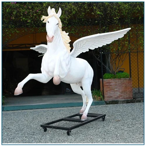 Smooth FRP Horse Sculpture, for Exterior Decor, Color : White
