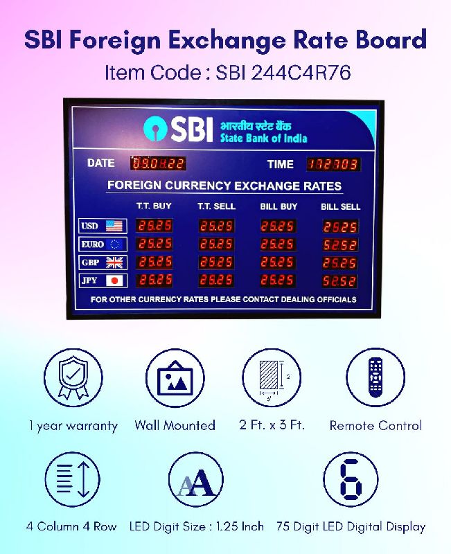 SBI electronic foreign exchange rate board