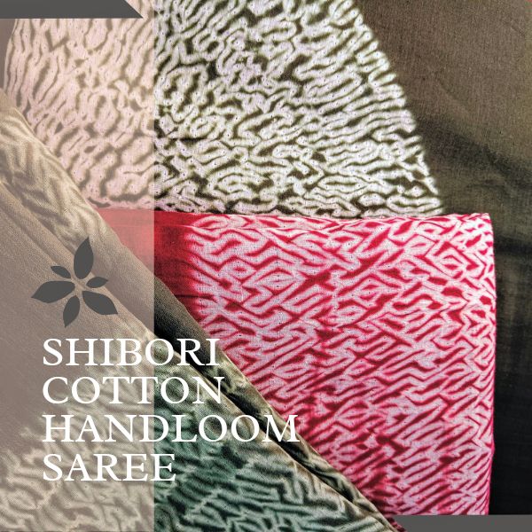 Shibori Cotton Handloom Saree, for Anti-Wrinkle, Shrink-Resistant, Width : 6.5 Meter